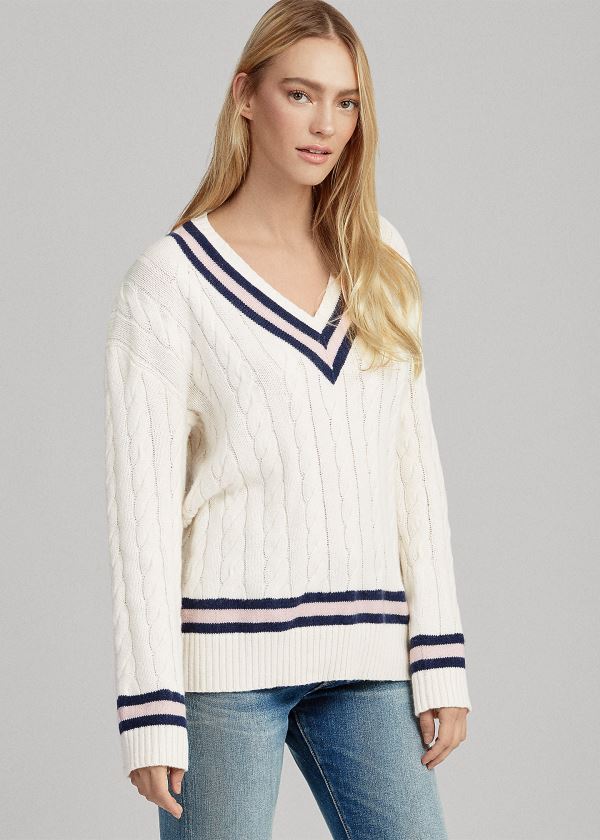 Women's Ralph Lauren Pink Pony Cricket Sweater | 243810MKX